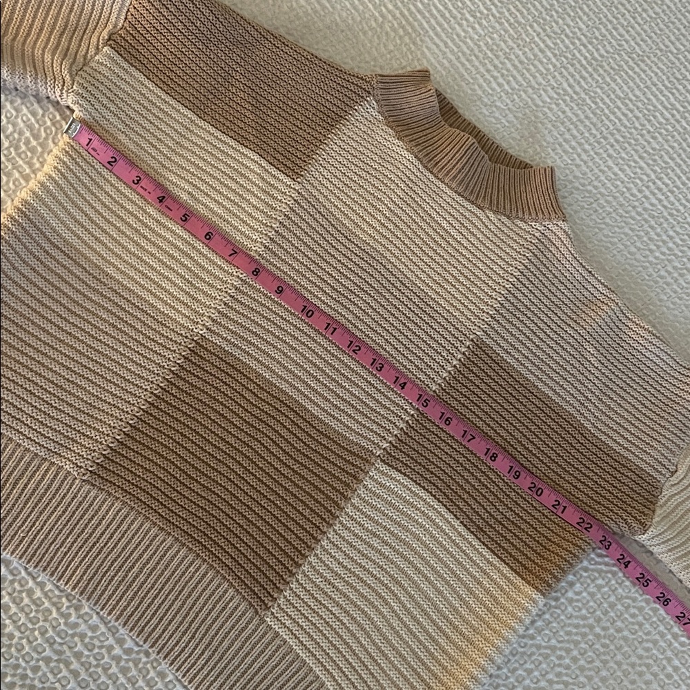 Peppermayo Tulum Nights Neutral Patchwork Knit Ch… - image 8